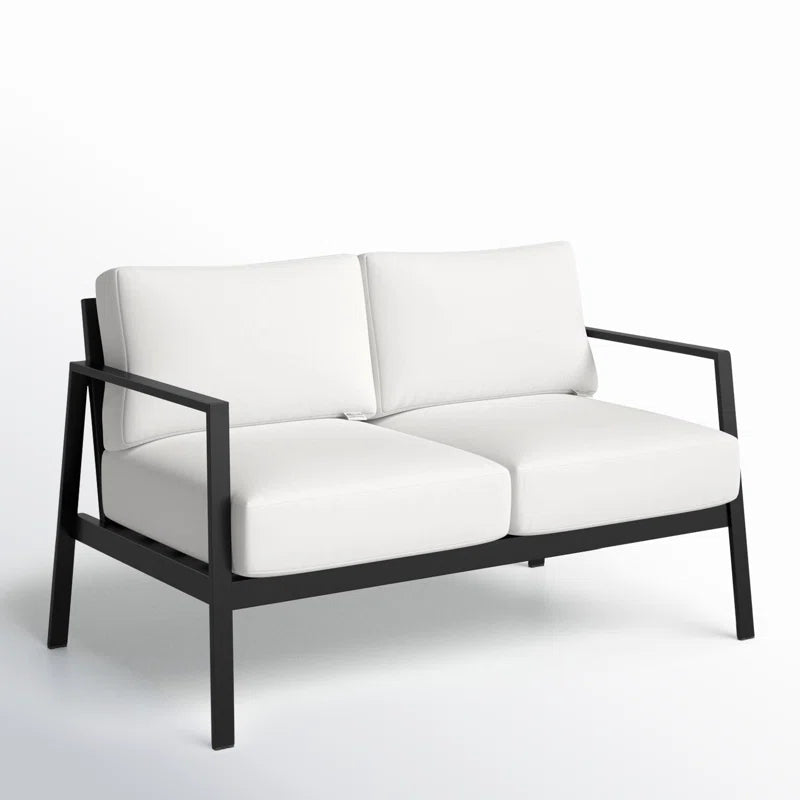 Armando 51” Aluminum Outdoor Loveseat with Sunbrella Cushions