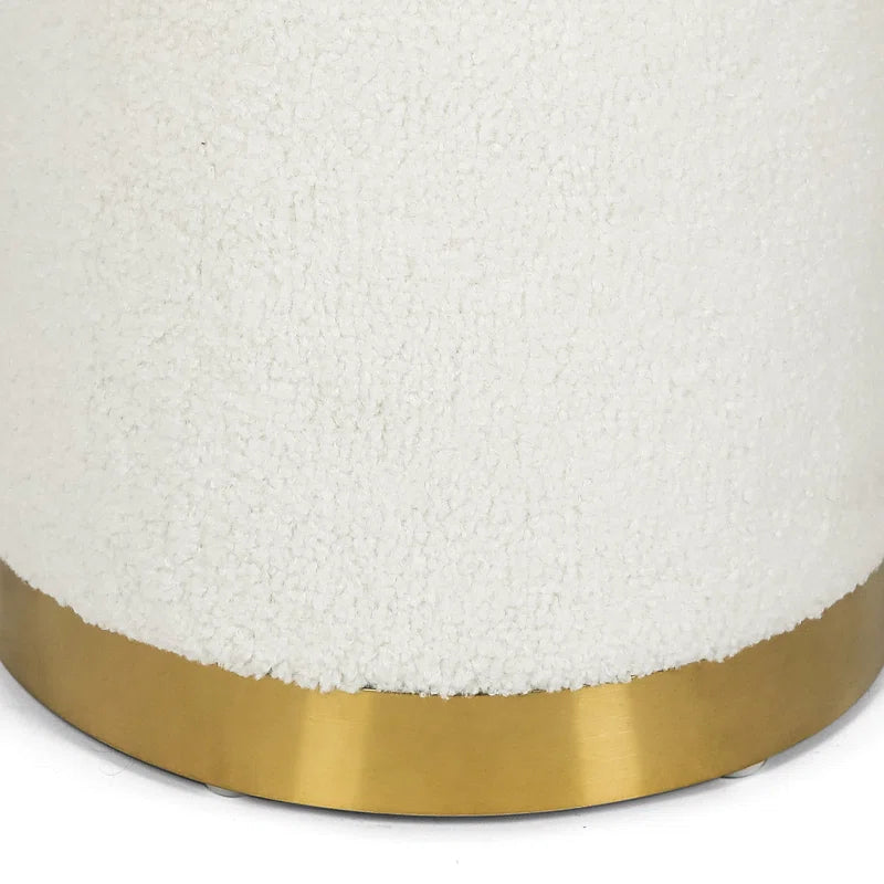 Teddy Fleece round Ottoman with Stroage