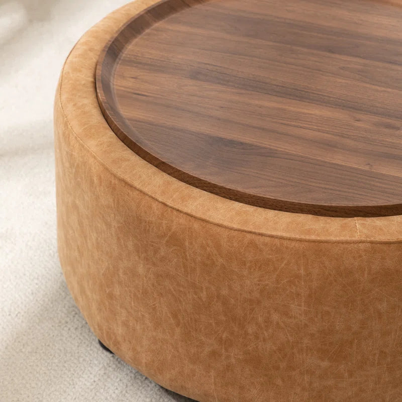 Bryonie round Cocktail Ottoman with Storage