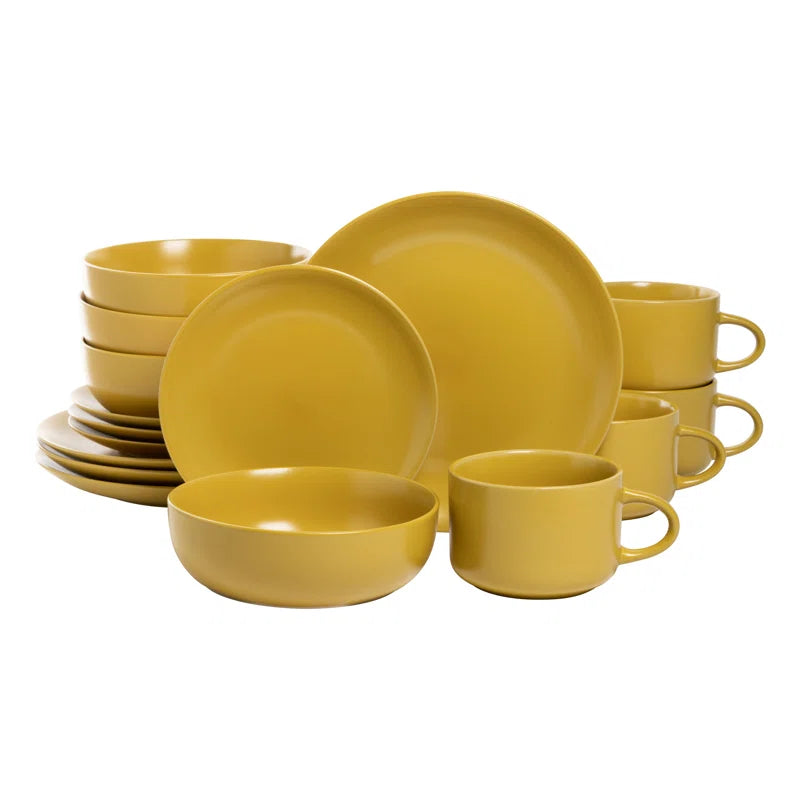 Wazee Matte 16 Piece Dinnerware Set, Service for 4