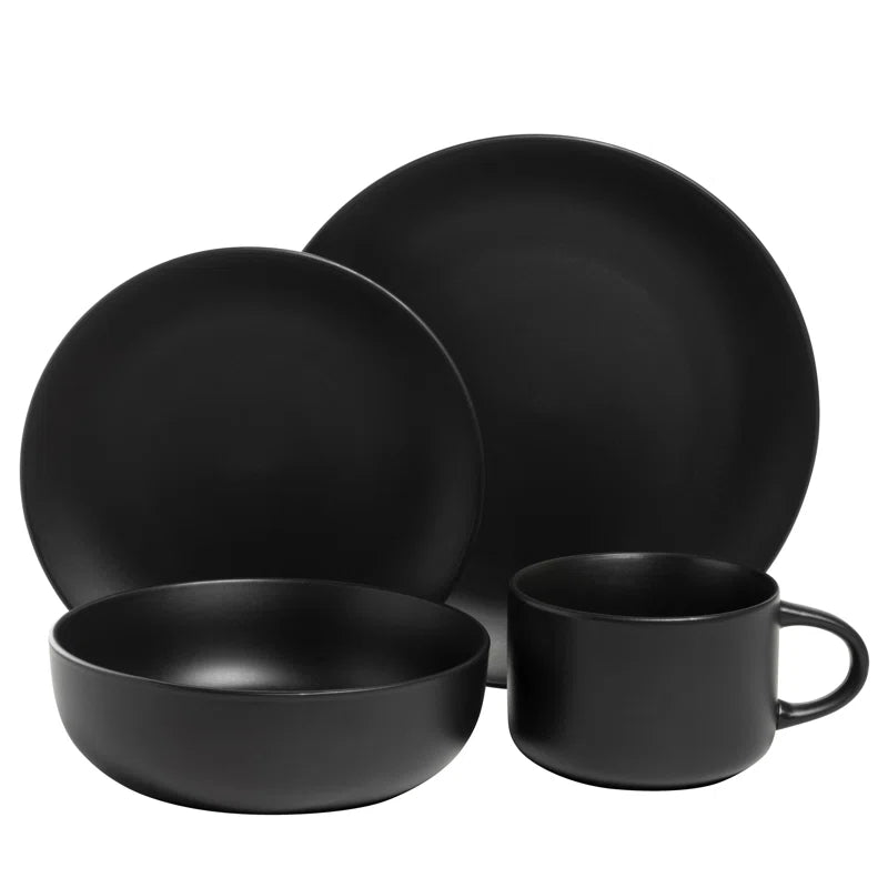 Wazee Matte 16 Piece Dinnerware Set, Service for 4