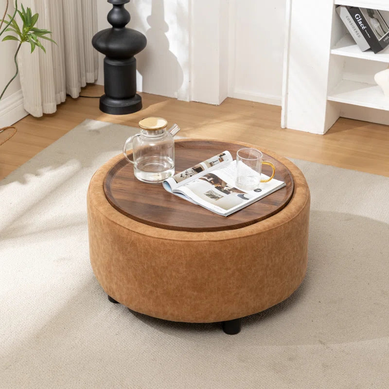 Bryonie round Cocktail Ottoman with Storage