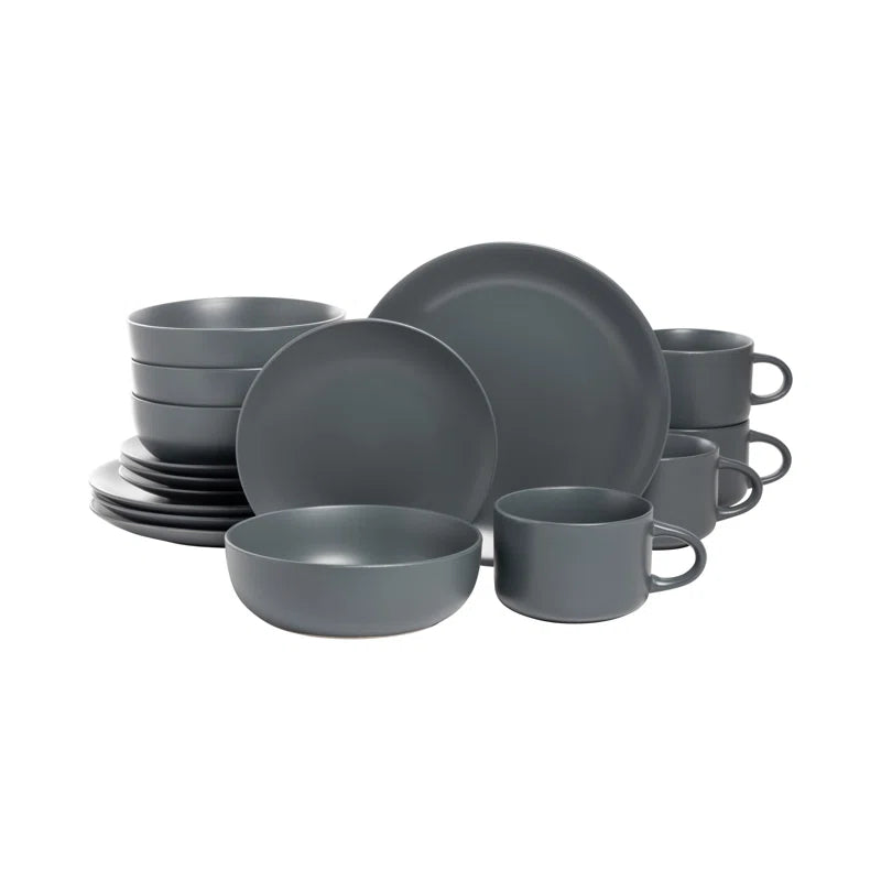 Wazee Matte 16 Piece Dinnerware Set, Service for 4