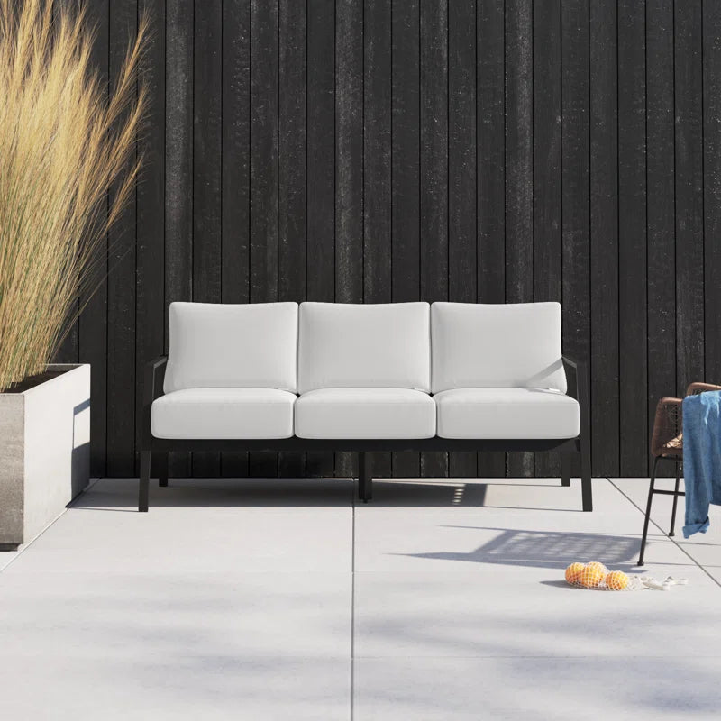 Armando 75” Aluminum Outdoor Sofa with Sunbrella Cushions