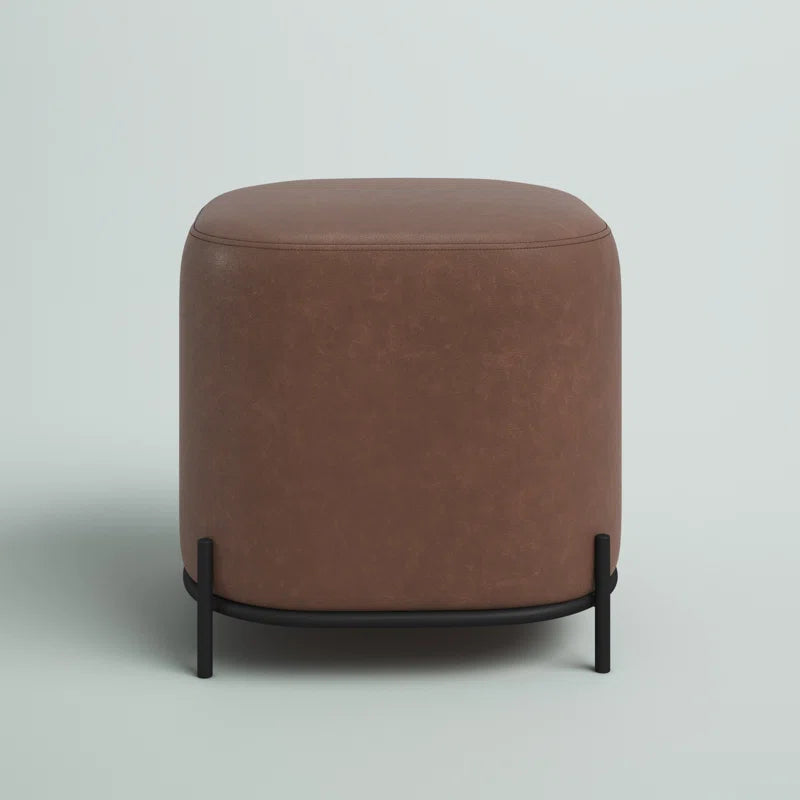 Gilbert 16.5'' Wide Faux Leather Square Cube Ottoman