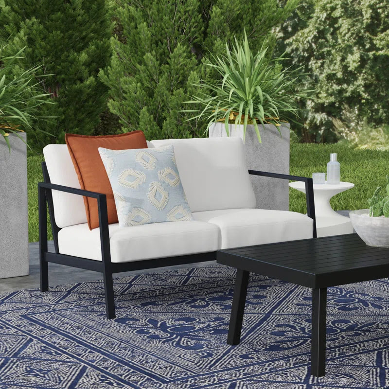 Armando 51” Aluminum Outdoor Loveseat with Sunbrella Cushions