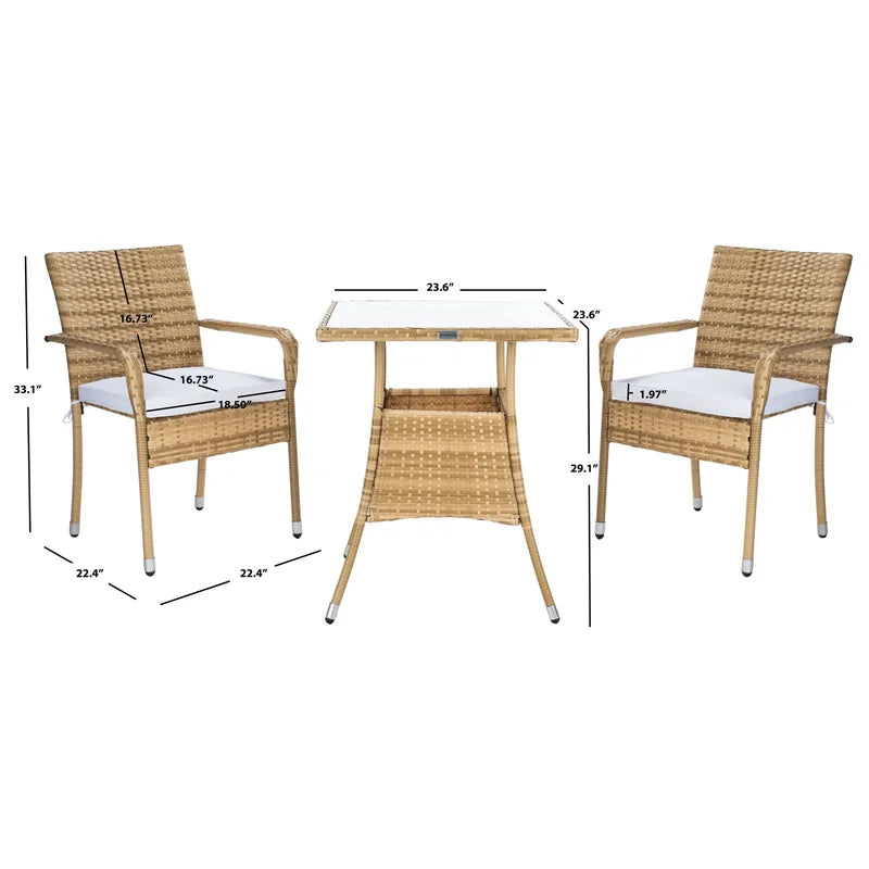 Frazer 2 - Person Square Outdoor Dining Set with Cushions