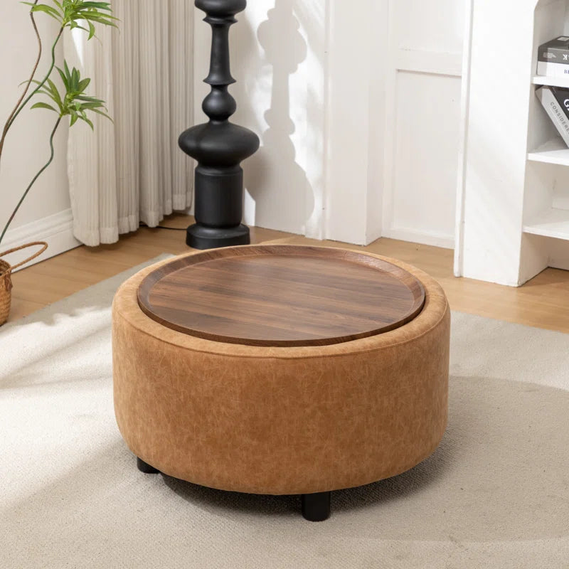 Bryonie round Cocktail Ottoman with Storage