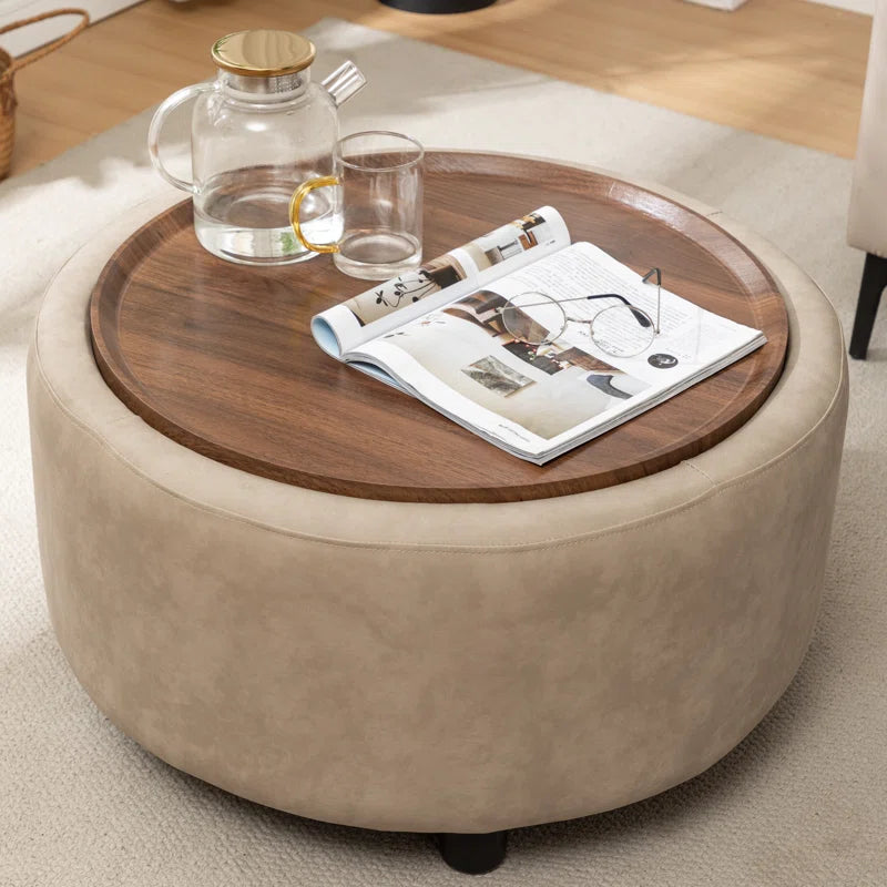 Bryonie round Cocktail Ottoman with Storage