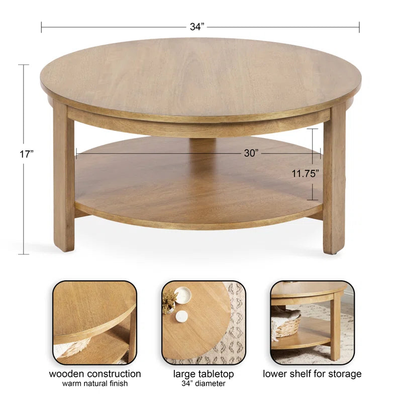 Prayash Tiered round Living Room Coffee Table