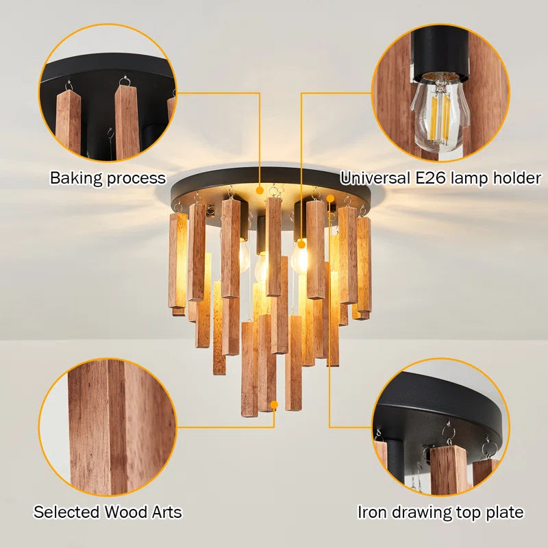 Eoghainn Wood Flush Mount