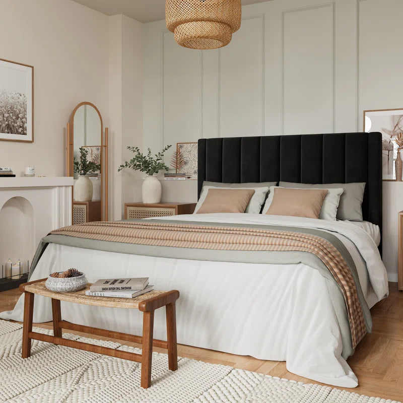 Velvet Upholstered Platform Bed