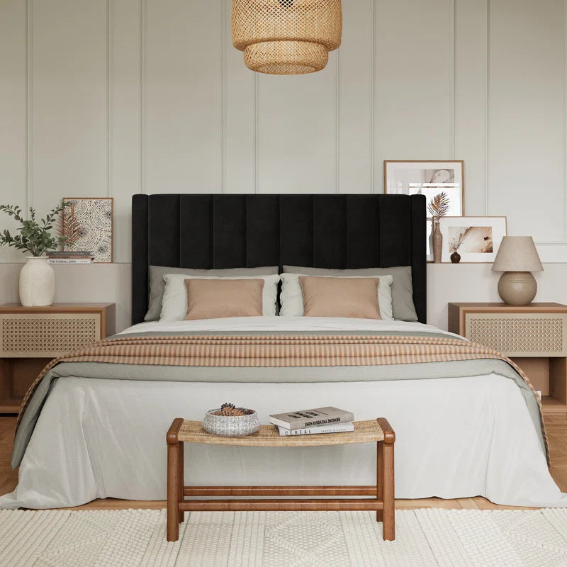 Velvet Upholstered Platform Bed