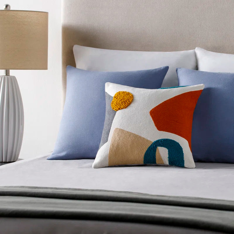 Fulbourn Embroidered Cotton Throw Pillow