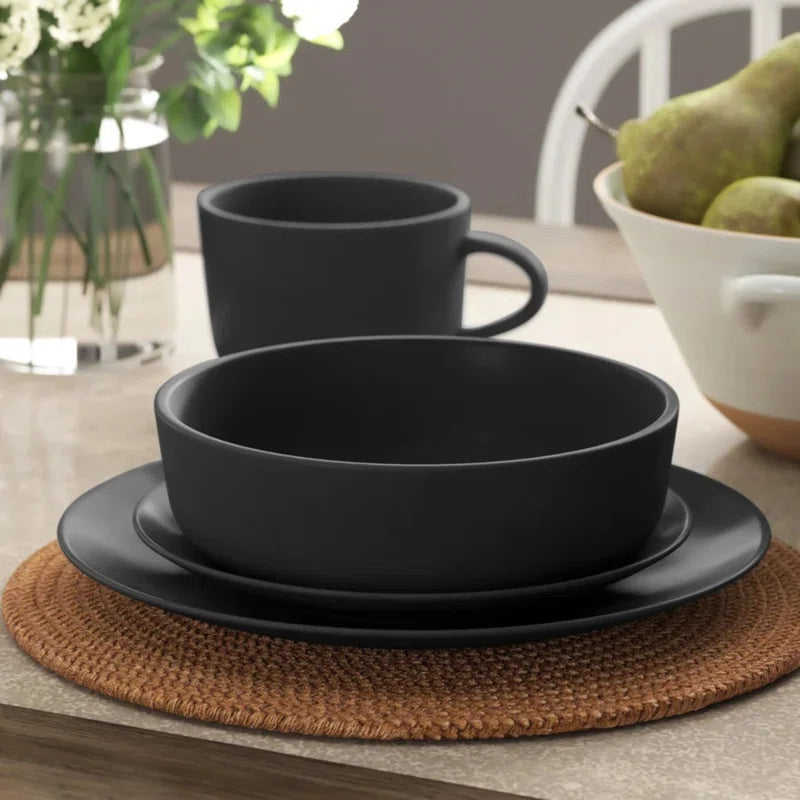 Wazee Matte 16 Piece Dinnerware Set, Service for 4