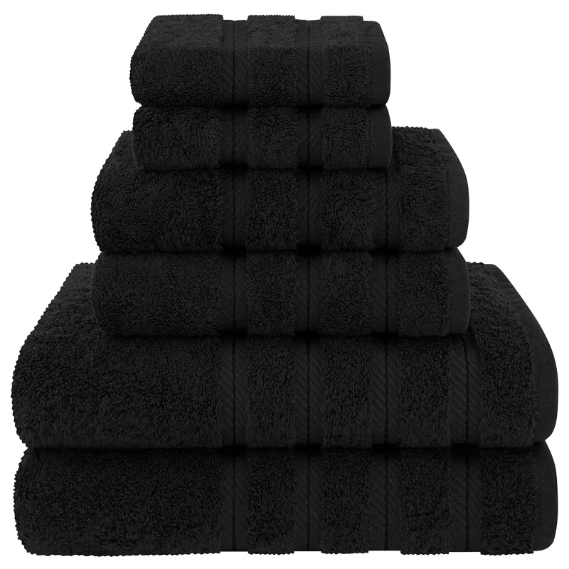 100% Cotton Premium Turkish Bath Towel Set, 6 Piece Super Soft and Absorbent Darcelle Collection