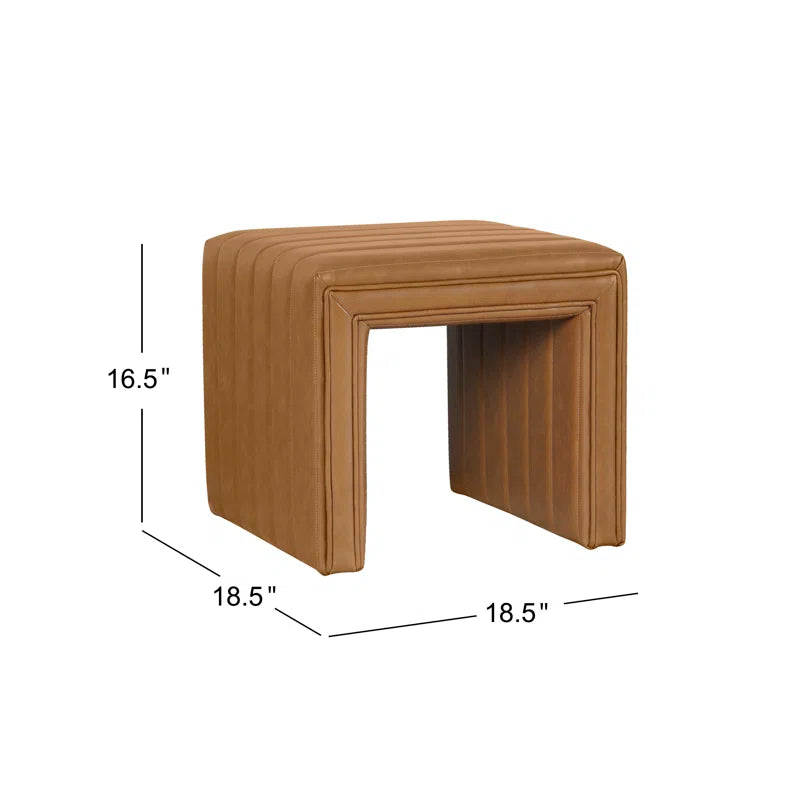 Askolds Modern Channel Ottoman - Faux Leather