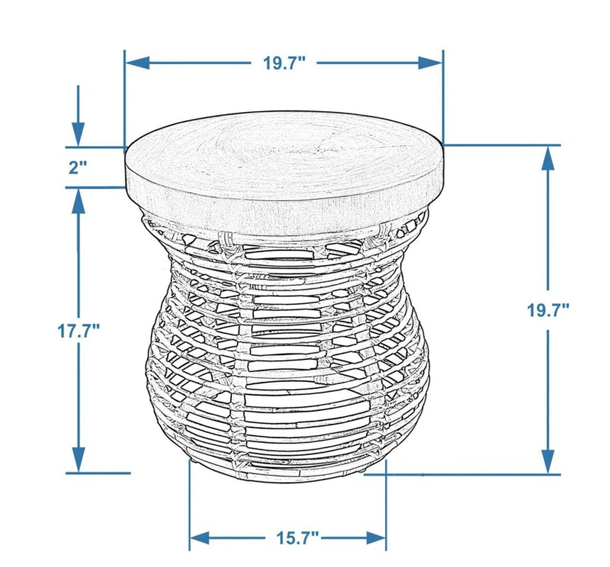 Lottie Solid Wood Top End Table