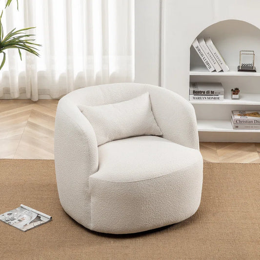 Sydney 34" Wide Boucle Upholstered Swivel Armchair