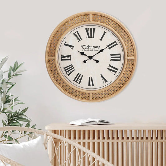 Soraia Rattan round Wall Clock 24 Inch