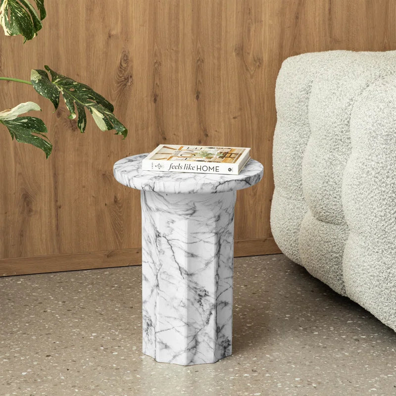 Modern MGO Faux Marble Side Table / End Table