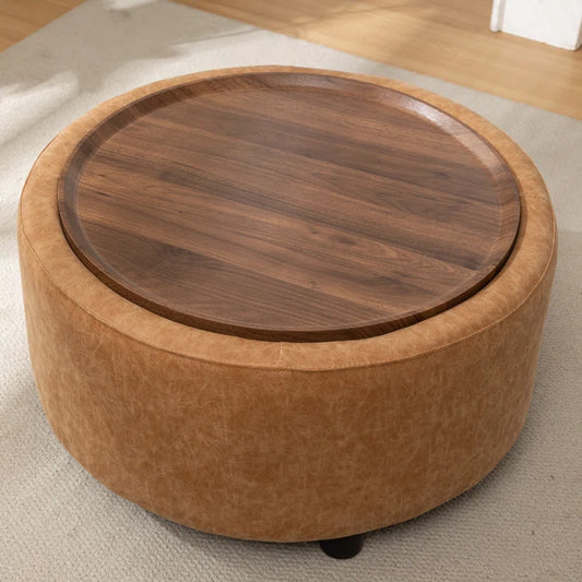 Bryonie round Cocktail Ottoman with Storage