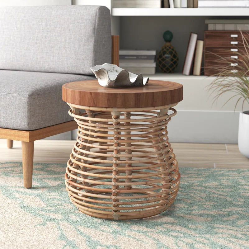 Lottie Solid Wood Top End Table