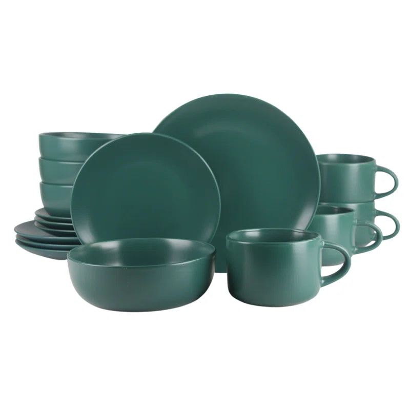 Wazee Matte 16 Piece Dinnerware Set, Service for 4