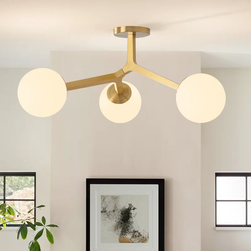 Janto 3-Light Glass Semi Flush Mount