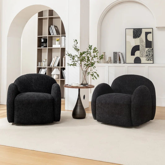 Jacquari Upholstered Swivel Barrel Chair